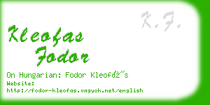 kleofas fodor business card